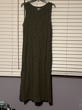 Falls Creek Olive Green Ribbed Maxi Dress